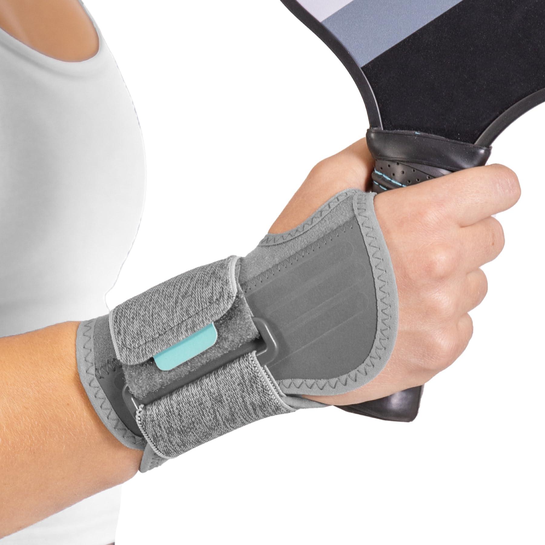 BraceAbility BraceAbility Court Comfort Wrist Brace - Athletic Tennis Wrist Support Wrap Compression Sleeve for Pickleball, Sprained Wrist, Tendonitis, Badminton, Racquet Sports Pain Relief Recovery (L - Left)