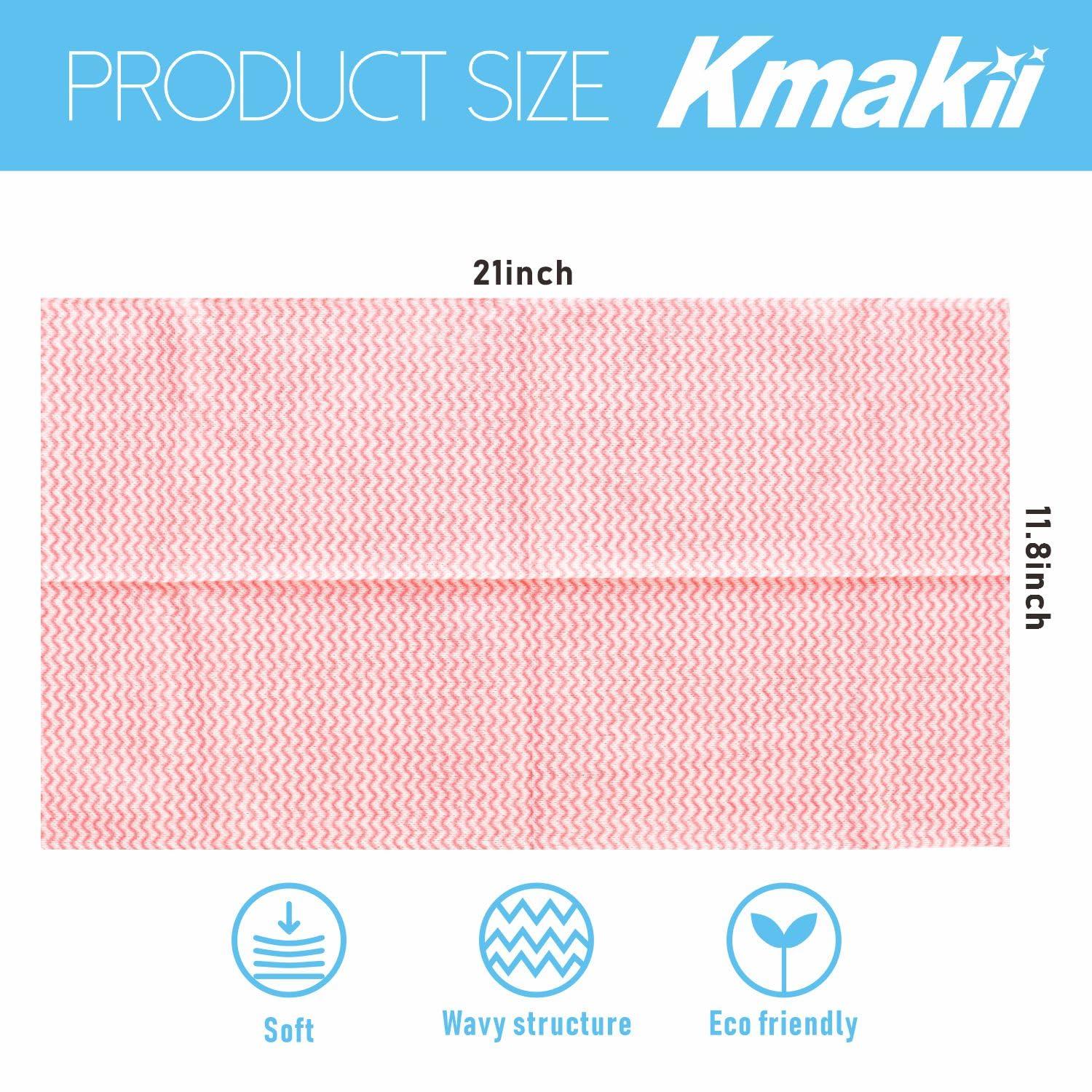 KMAKII KMAKII Handi Wipe Reusable Cloths - Multi-Purpose Disposable Dish Cloths and Towels, Ultra Absorbent, Fast-Dry, Durable Cleaning Wipes for Kitchen and Home, 4colors, 11.8 x 21 inches, Pack of 80