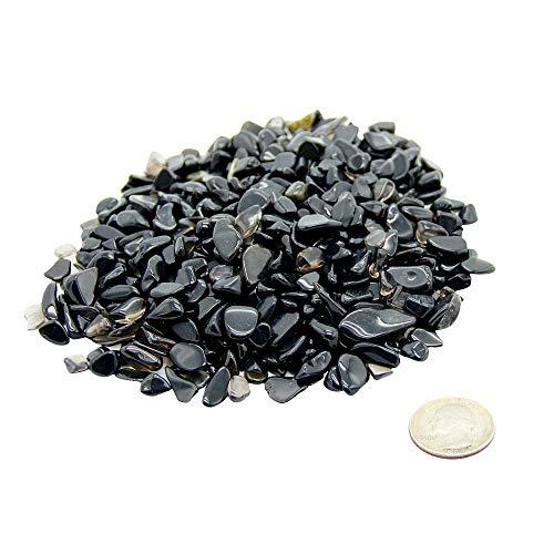 Orientrea Orientrea 1.1lb Natural Crushed Obsidian Crystal Tumbled Chips-Healing Crystals Chips Bulk, Crushed Crystal Gemstones for Crafts, Beautiful Package for Gift (Obsidian)