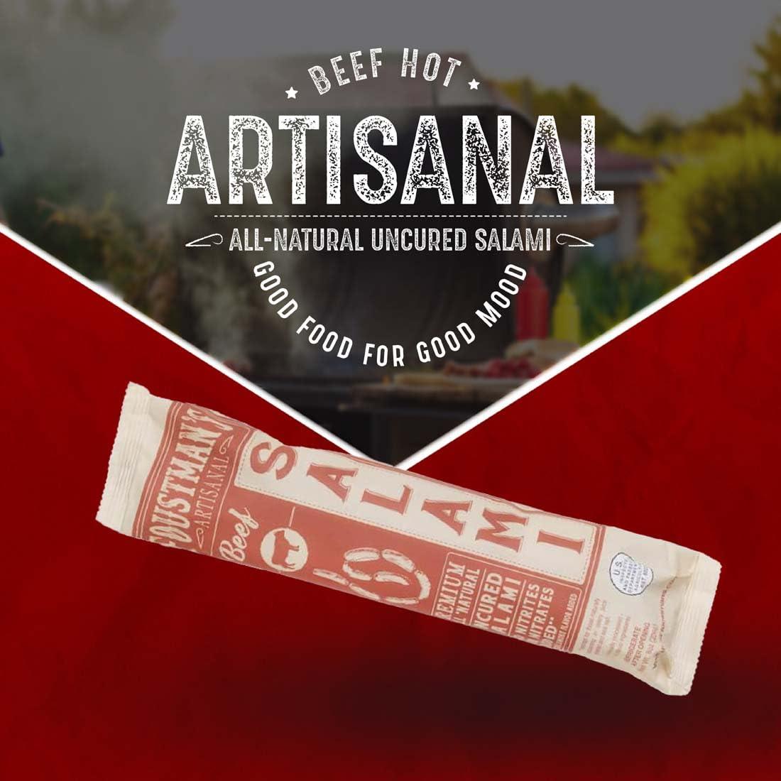 Foustman's Foustman\'s Salami Beef Artisanal, Nitrate-Free, Naturally Uncured, Gluten-Free, Dairy-Free, No Pork, 8 Oz Sticks