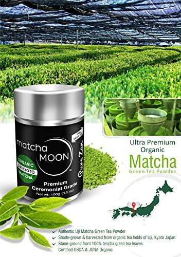 Matcha Moon Matcha Moon Ceremonial Grade Matcha Green Tea Powder - Best For Traditionally Whisked Tea - Organic Matcha Green Tea Powder - Pure Zen - Value Size 100g Tin