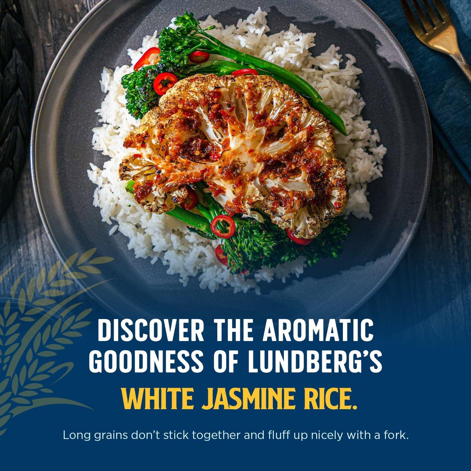 Lundberg Lundberg Jasmine Rice, Long Grain White Rice - Non-Sticky, Fluffy Aromatic Rice, Sustainably Grown in California, Regenerative Organic Certified, 8 Oz