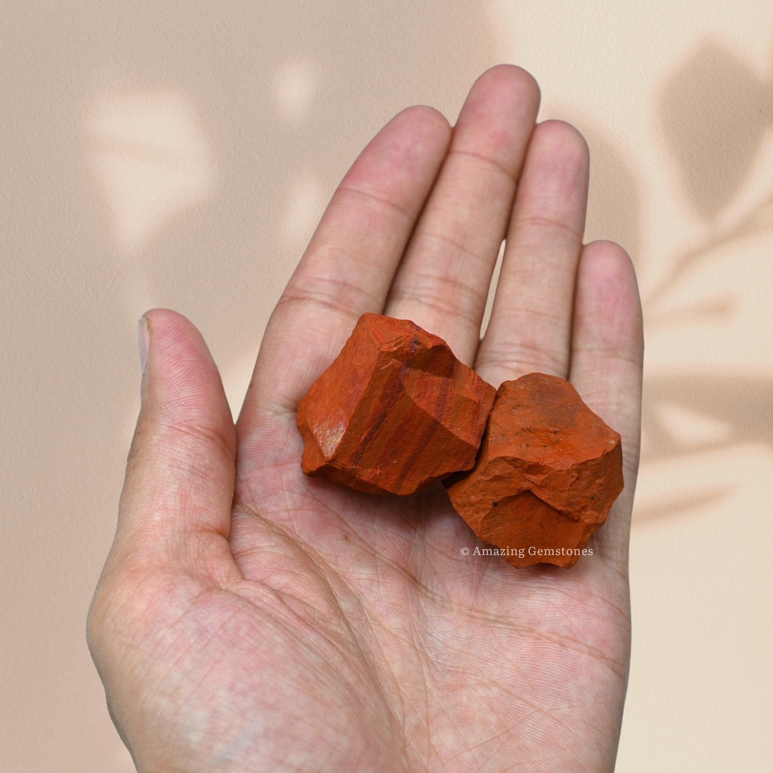 Amazing Gemstone Red Jasper Raw Crystals and Healing Stones, Natural Rocks for Tumbling and DIY Raw Stones and Crystals (1 lb)