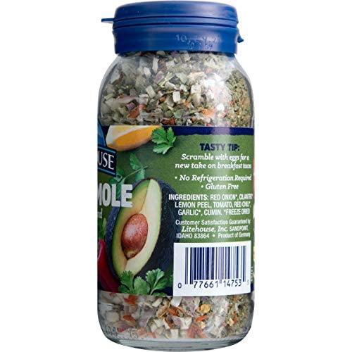 Litehouse Litehouse Freeze Dried Herbs, Flavors of Easy Guacamole (Guacamole, Jalapeno, Cilantro) - Substitute for Fresh Guacamole, Makes 4 Batches, Organic Guacamole Seasoning, Gluten Free, Non-GMO - 3-Pack