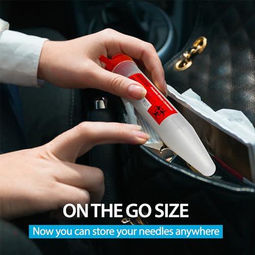 Shop Square Small Sharps Containers, Travel Sharps Container, Transportable Sharps Container with Locking Mechanism, Professional Grade Mini Sharps Container - 6 Count