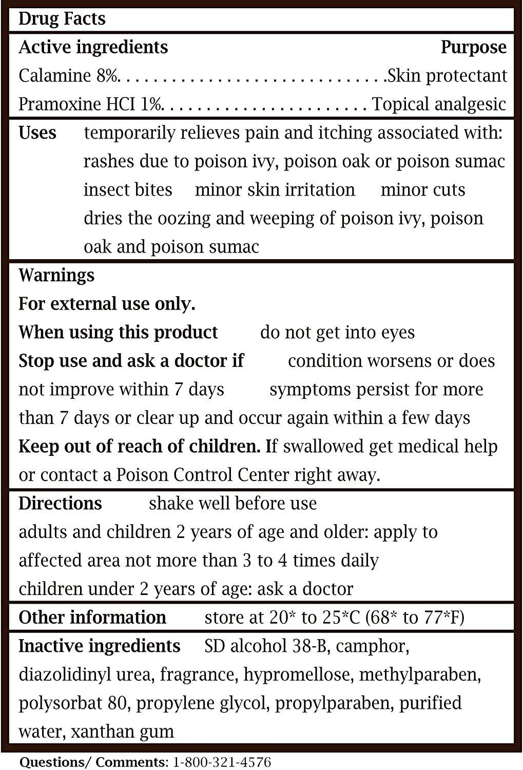 Caladryl Caladryl Pink Calamine Skin Protectant Plus Itch Relief, 6 Ounce Bottle (2 Packs(6.0 Ounce))