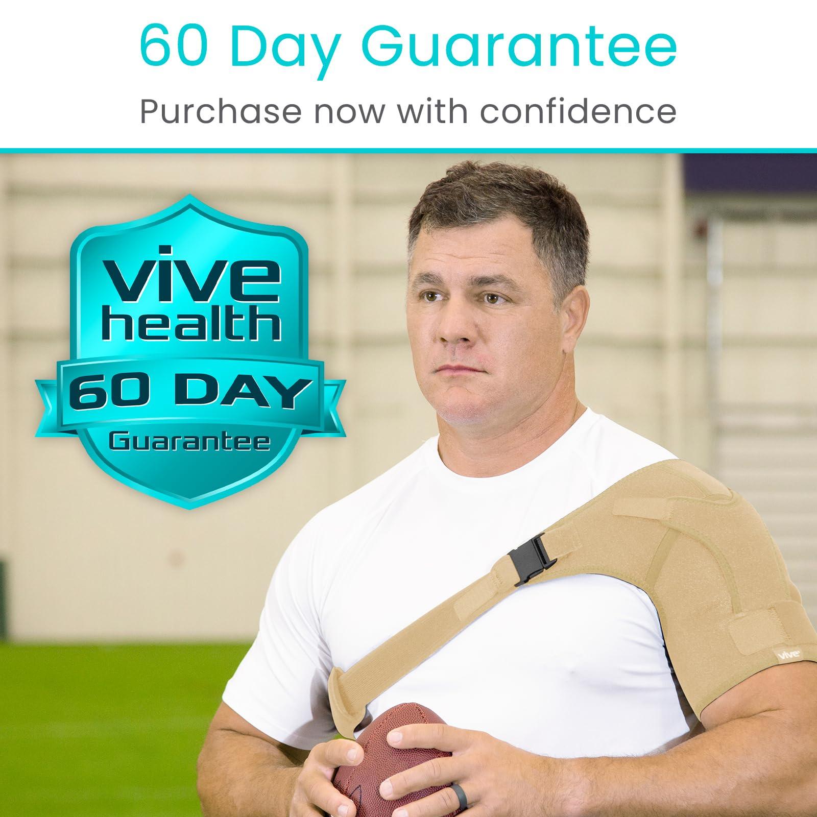 Vive Vive Shoulder Brace for Women - Injury Recovery Compression Support Sleeve - for Rotator Cuff Injuries, Arthritis, Sprain, Dislocation, PT - Targeted Inflammation Pain Relief (Beige, Medium)