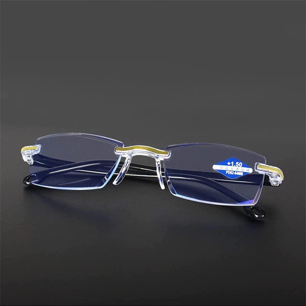 Yiushing Yiushing Color Glint Sapphire High Hardness Anti-blue Progressive Far And Near Reading Glasses, For man and woman (+4.00 / Over 75 Age)