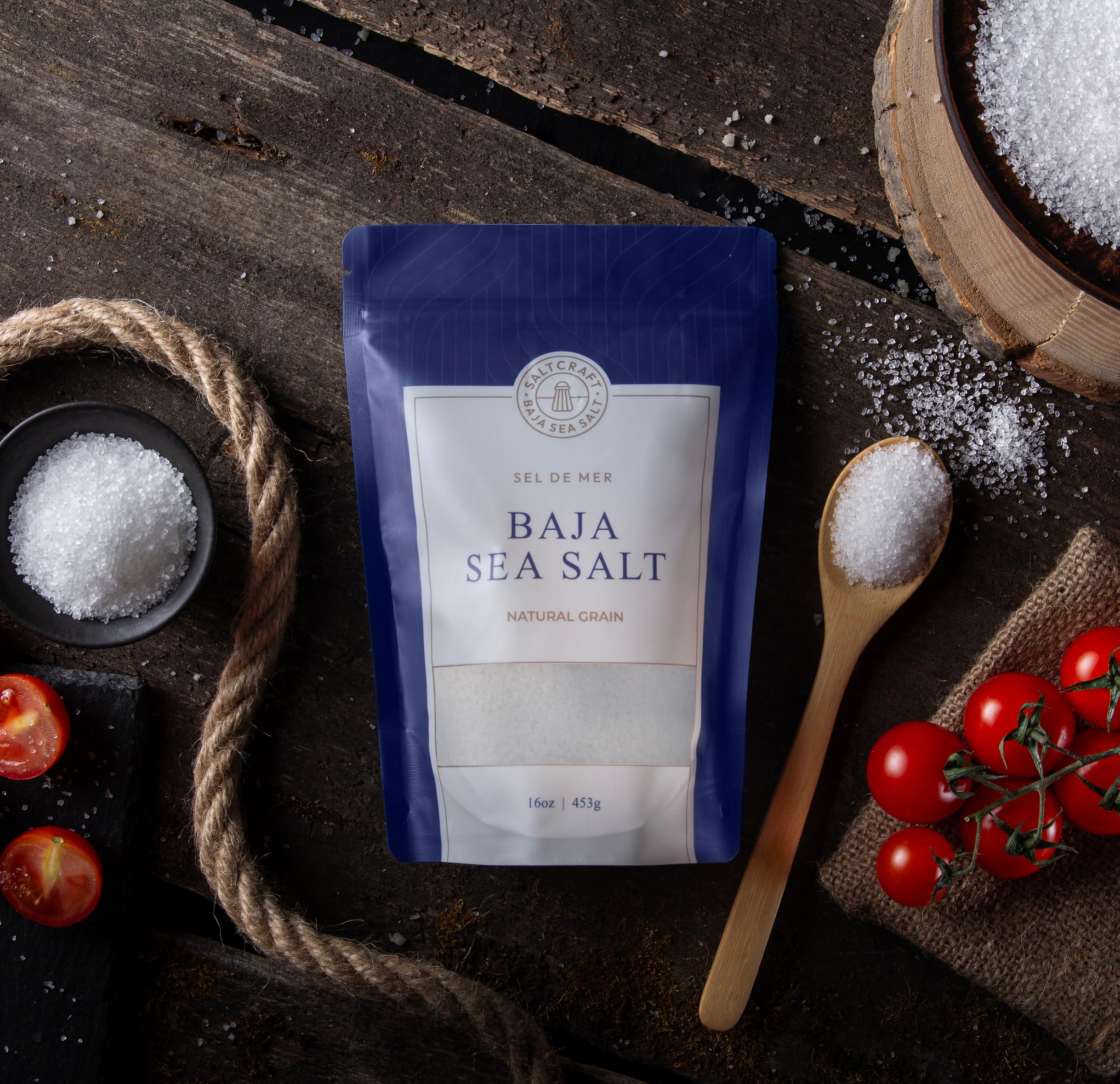 SaltCraft Co. SALTCRAFT COMPANY - Baja Sea Salt, Natural Grain Crystals, Low Sodium 30%, Kosher Certified & Mineral Salt - 4 Ounce