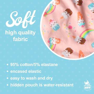 Private Pocket My Private Pocket Girls Underwear with Inner Pouches, Soft Cotton Panties, Youth Incontinence, Potty Training, Medium (Pack of 3)