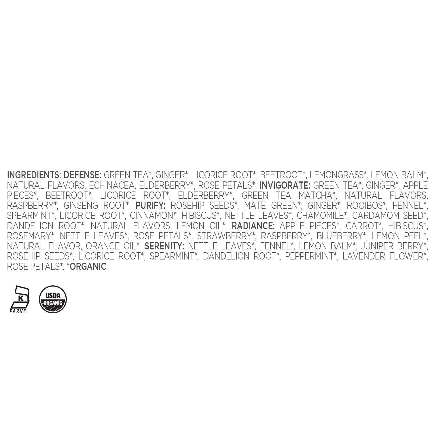 Tea Forte Tea Forte Single Steeps Loose Leaf Wellness Tea Sampler, Assorted Variety Tea Box, Single Serve Pouches, 15 Count (Pack of 1)