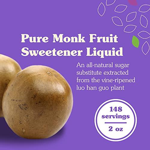 NuNaturals NuNaturals All-Natural Monk Fruit Liquid Plant-Based Sweetener, Zero-Calorie, Low Glycemic, 2 oz