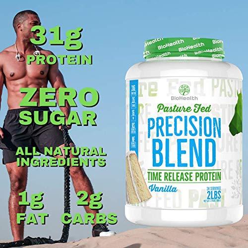 BioHealth Nutrition Precision Blend Vanilla (4 lb) Whey Protein | 31g Time Release Protein Blend | Non-GMO | Sugar Free | 48 Servings