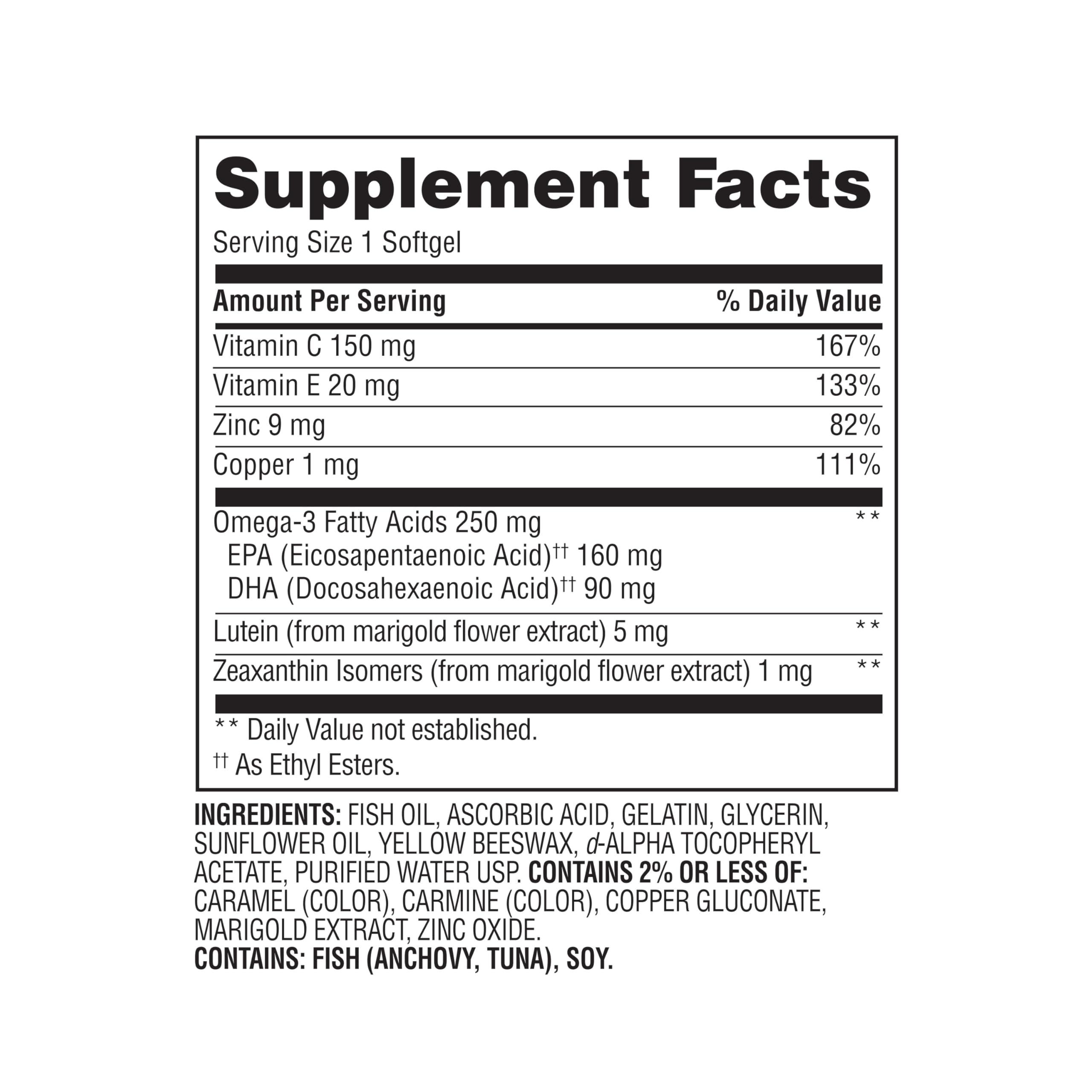 Create and Bundle Equate Vision Formula 50 + Soft Gels Dietary Supplement - 50 Count + CreativeAndBundle Sticker