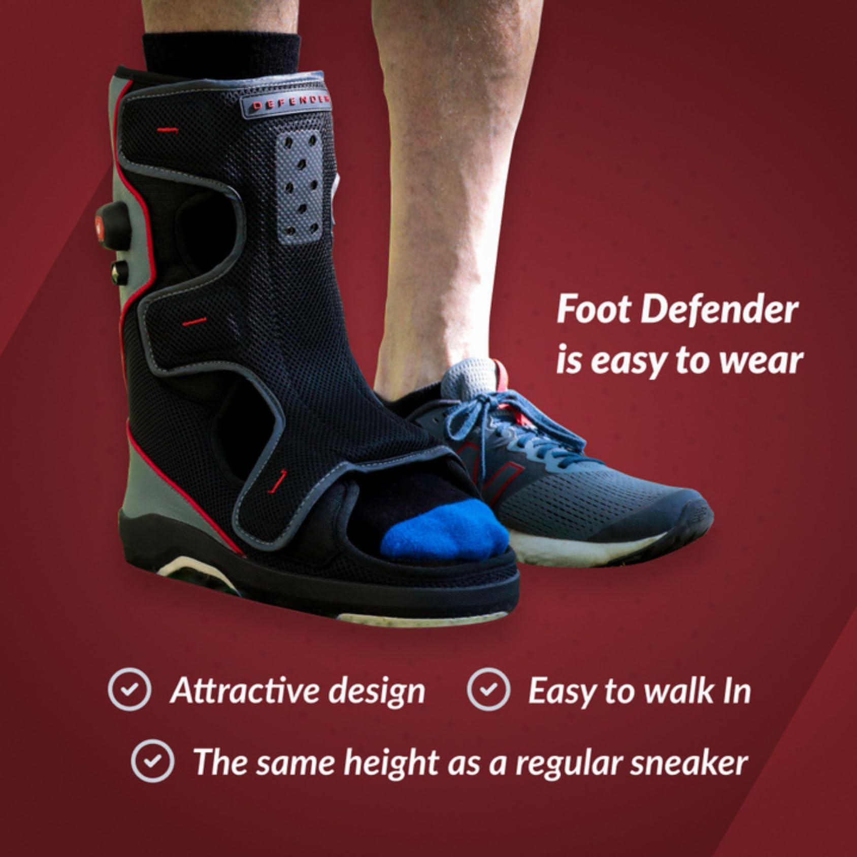 Foot Defender Foot Defender Protective Boot for Foot Wounds Designed to Offload Pressure and Help Diabetic Foot Ulcers Heal Faster (Medium)