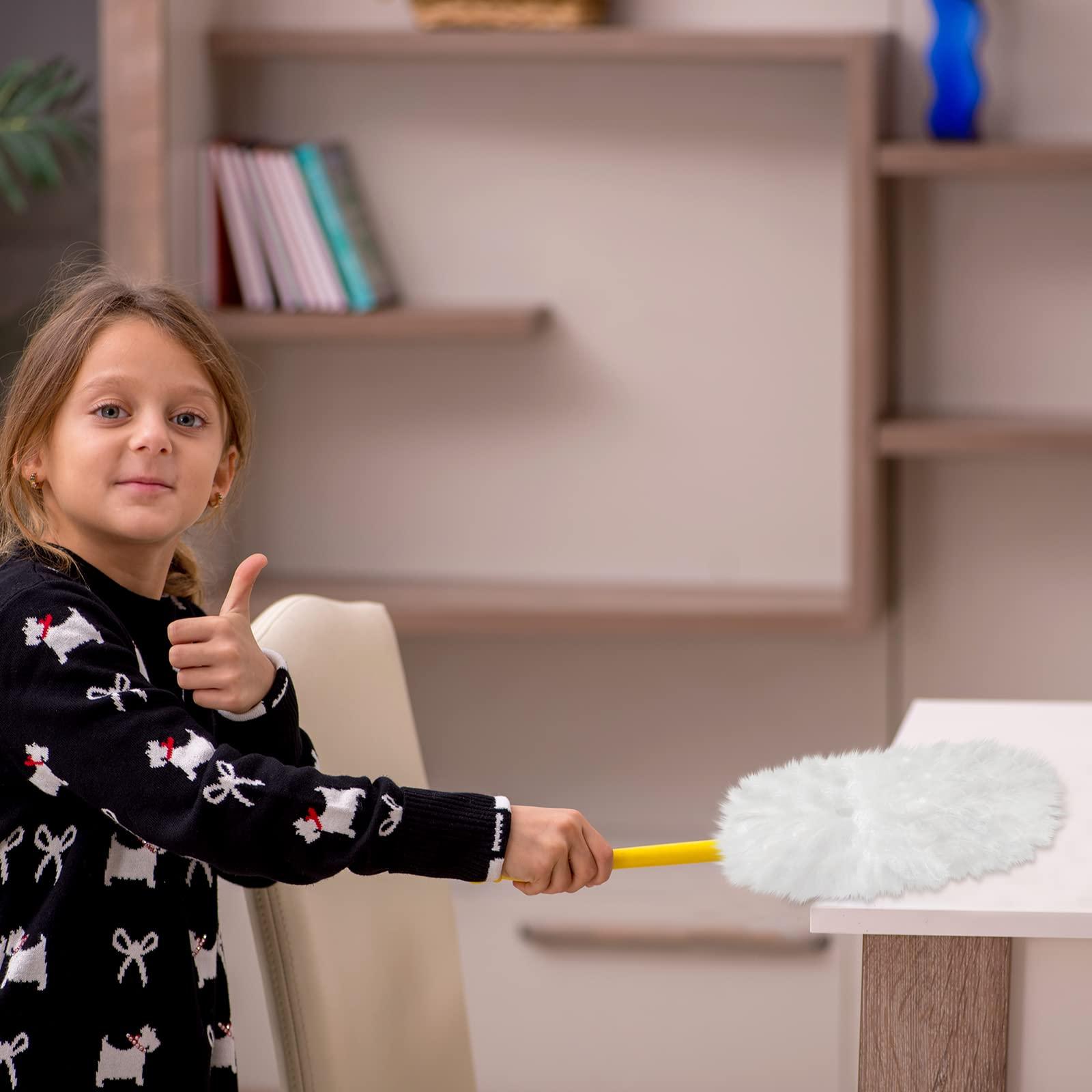 Vesici Vesici 50 Pcs Duster Refills Compatible with Swiffer Dusters Bulk Disposable Replacement Thickened with 1 Handle Heavy Duty for Cleaning, Office (White)