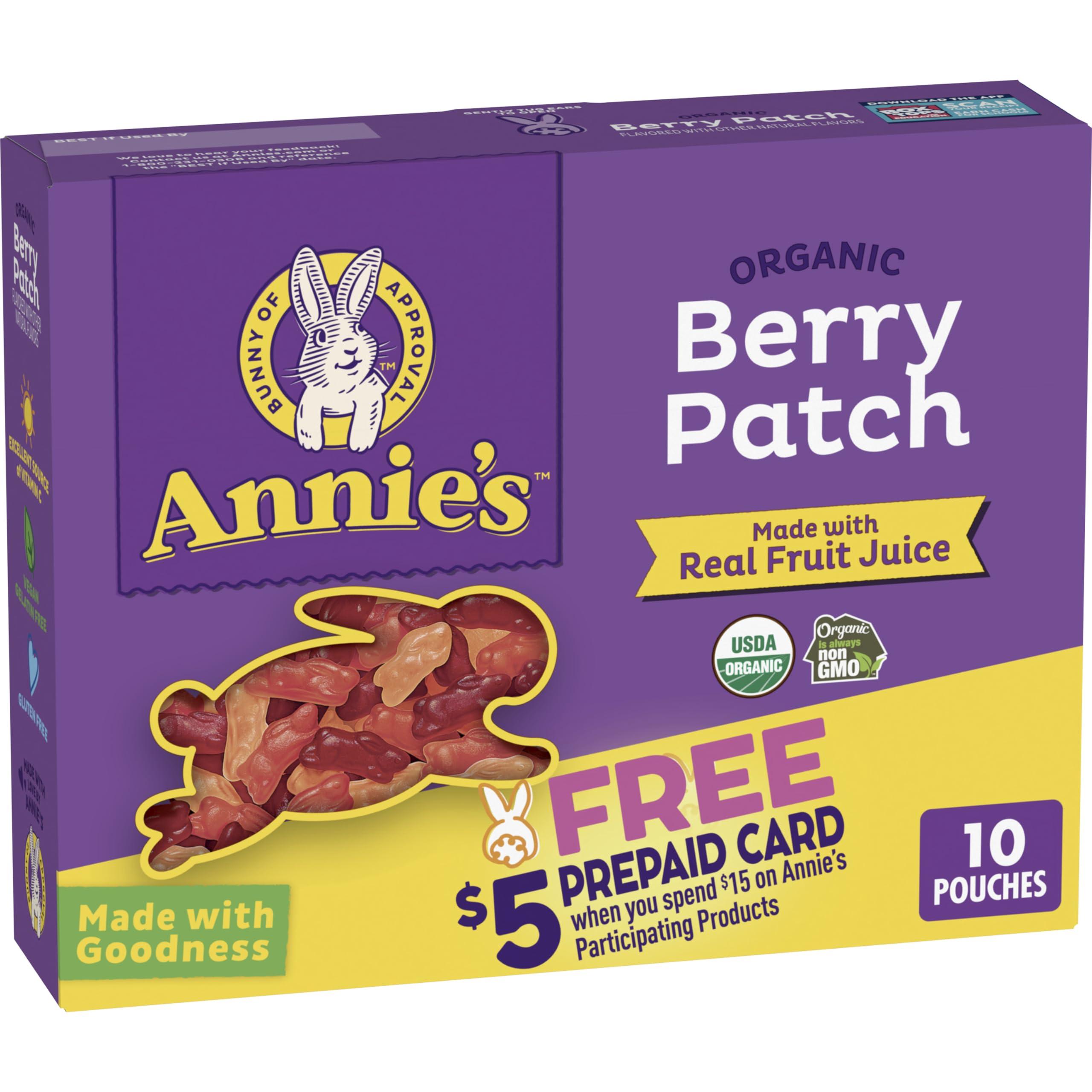 Annies Annie\'s Organic Berry Patch Bunny Fruit Flavored Snacks, Gluten Free, 10 Pouches, 7 oz.