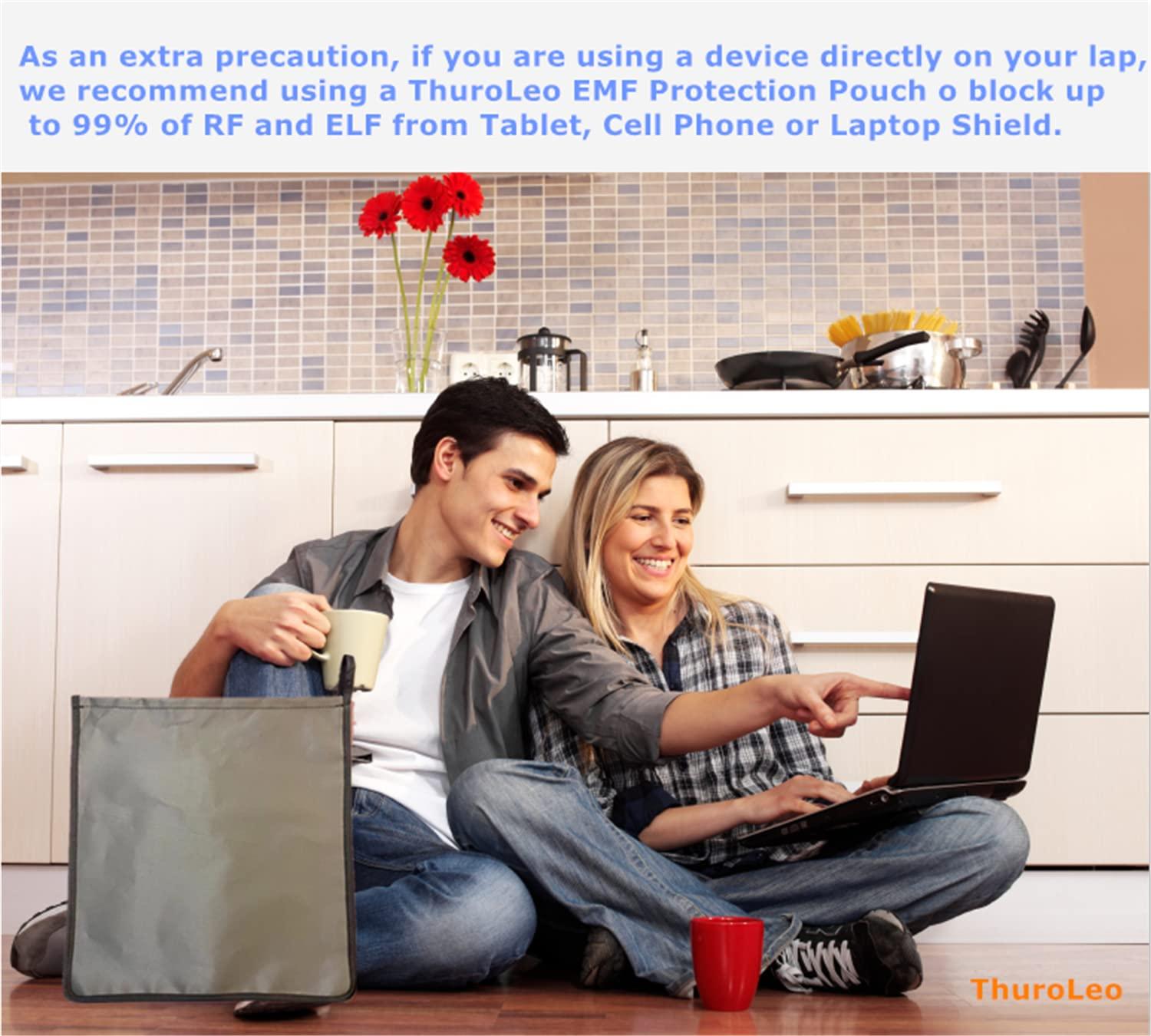 ThuroLeo EMF Protection Pad Faraday Bag Cell Phone Body Radiation Blocking Computer Pad 5G Anti-Radiation PC Faraday Blanket Pregnant Kids RFI GPS Signal Notebooks,Laptops,Tablets Shielding Bag (10.6in)