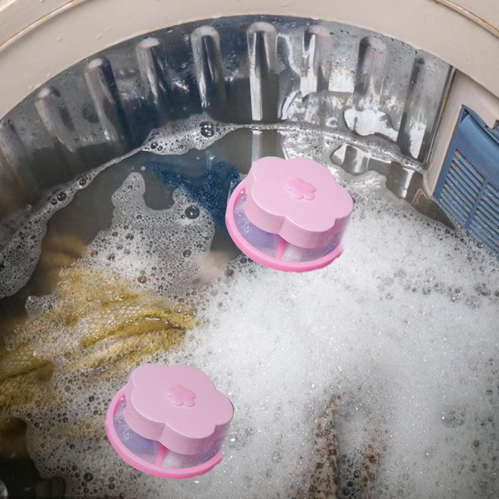 Bavokon 4 Pcs Hair Filter Cleaning Mesh Bag | Hair Filter Mesh Bags for Washing Machine | Lint Catcher for Washing Machine Reusable | Hair Filter Washer Lint Trap Net Pouch | Lint Hair Mesh Pouch Catcher