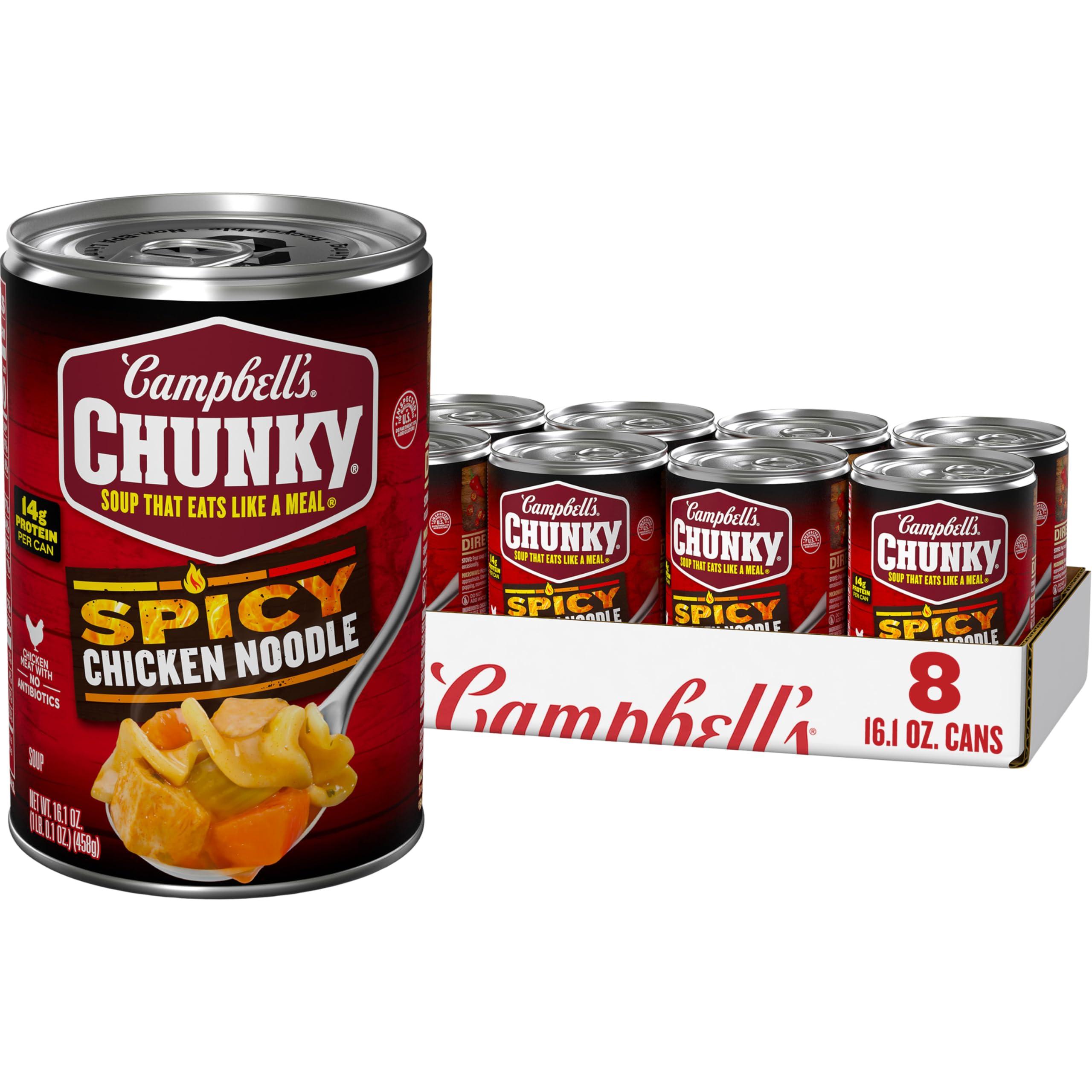 Campbell's Campbell's Chunky Soup, Spicy Chicken Noodle Soup, 16.1 Oz Can (Case of 8)