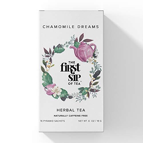 The Spice Hut Chamomile Dreams Tea Bags, Mint, Chamomile & Lemon Grass Herbal Tea, Non-Caffeinated, Natural Flavors, No Artificials, Stress Relief - 16 Cups | The Spice Hut, First Sip of Tea