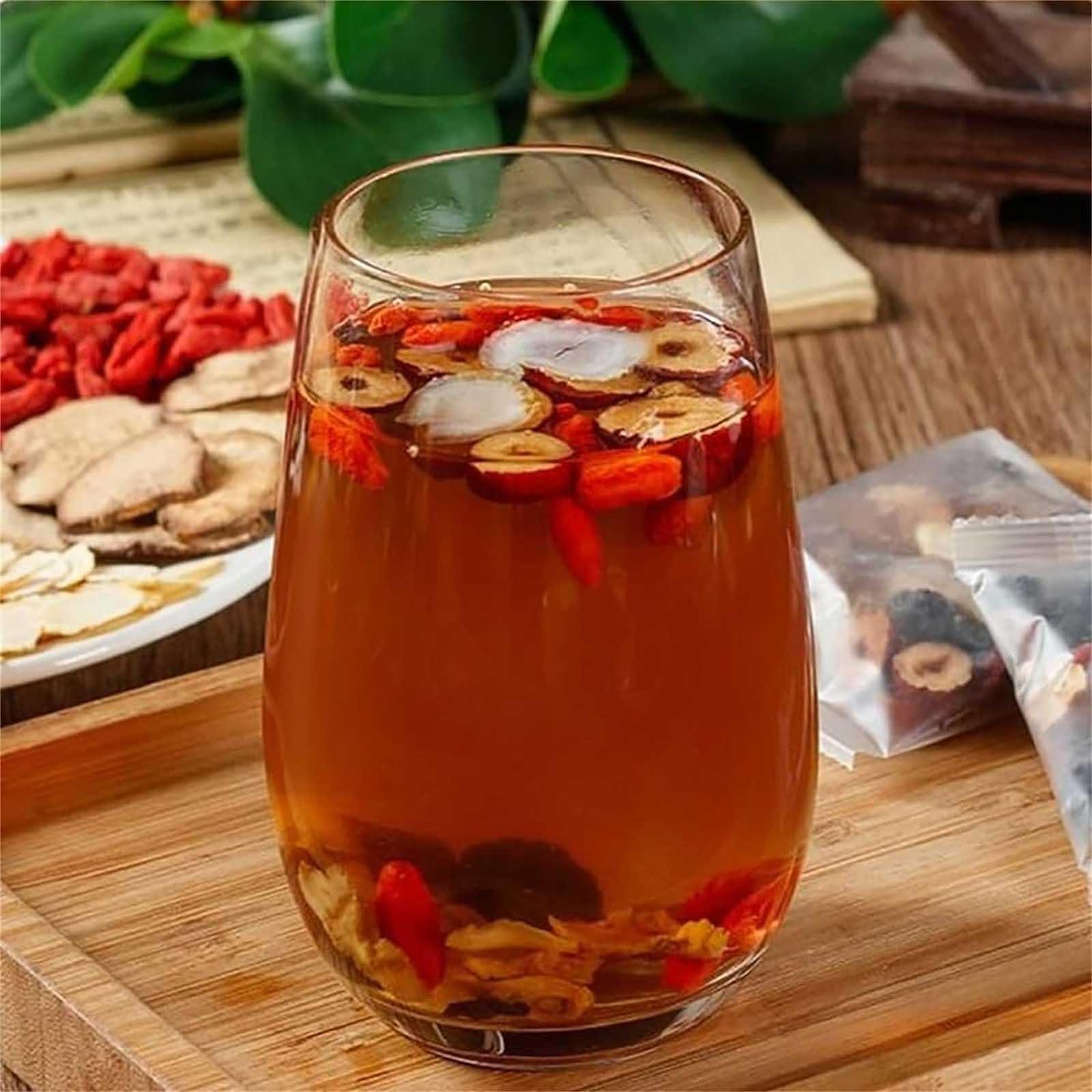 KRRHUEO Ginseng Five Treasures Tea Kidney Tea, Kidney Tea Formula Ginseng Five Treasure Tea, Ginseng Five Treasures Tea, Liver And Kidney Care Tea, Herbal Ginseng Tea For Tonic Men (1Box)