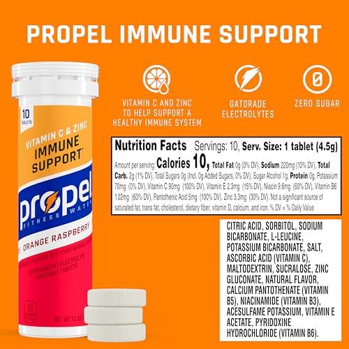 Propel Propel Immune Support Tablets, Orange Raspberry, Makes 16.9oz Fl Oz (Pack of 80)