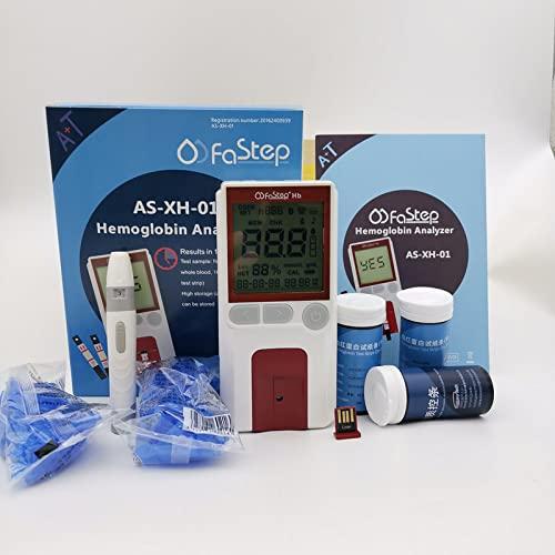 Healthcaretuye Hb Hemoglobin Meter Hemoglobin Analyzer Hemoglobin Test Meter Kit Anemia Monitor + 50 Strips + 50Lancets