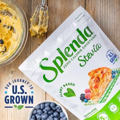 SPLENDA SPLENDA Stevia Zero Calorie Sweetener for Baking, Plant Based Sugar Substitute Granulated Powder, 9.7oz Resealable Pouch