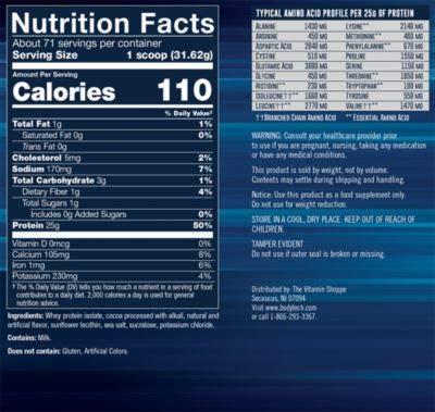 BODYTECH BODYTECH Whey Protein Isolate Powder - Rich Chocolate (5 Lbs. / 71 Servings)