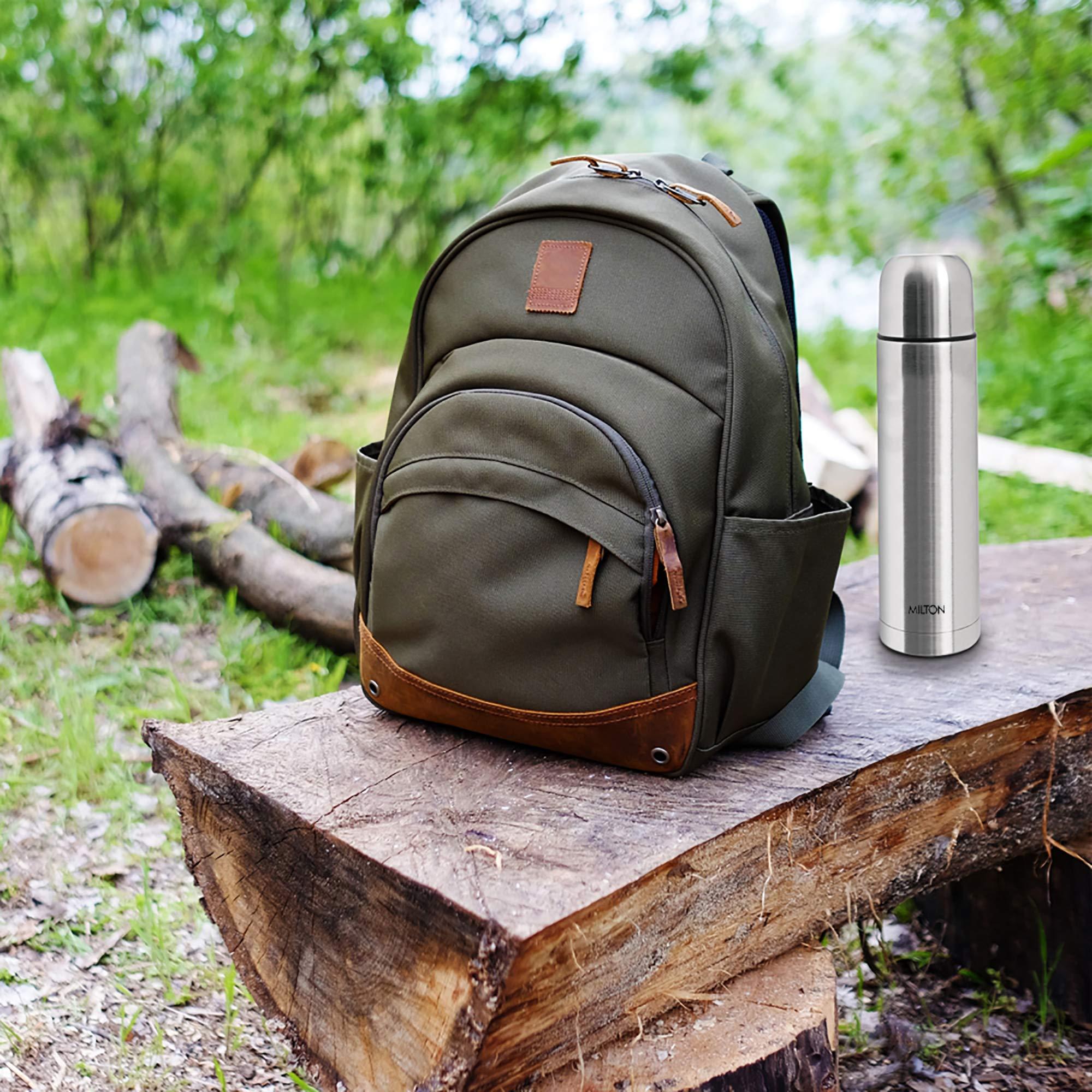 MILTON Milton Plain Lid 350 Thermosteel 24 Hours Hot and Cold Water Bottle, 1 Piece, 350 ml, Silver | Leak Proof | Office Bottle | Gym Bottle | Home | Kitchen | Hiking | Trekking | Travel Bottle