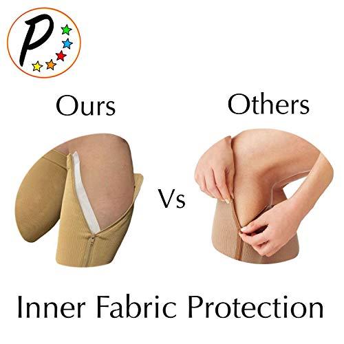 Presadee Presadee Closed Toe 15-20 mmHg Zipper Compression Leg Circulation Calf Socks (Beige, S/M)