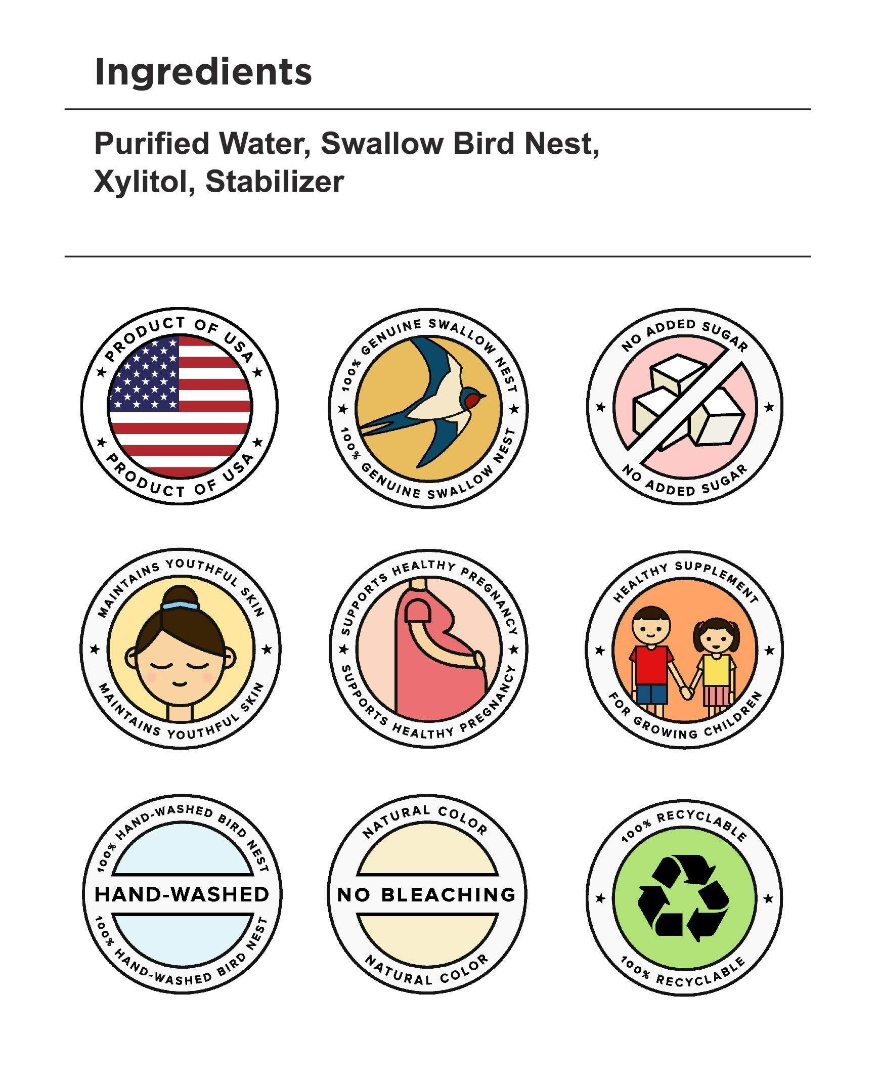 Golden Nest Gift Pack Premium Bird’s Nest Soup - 6 bottles x 75ml (2.5 oz.) (Sugar-Free)