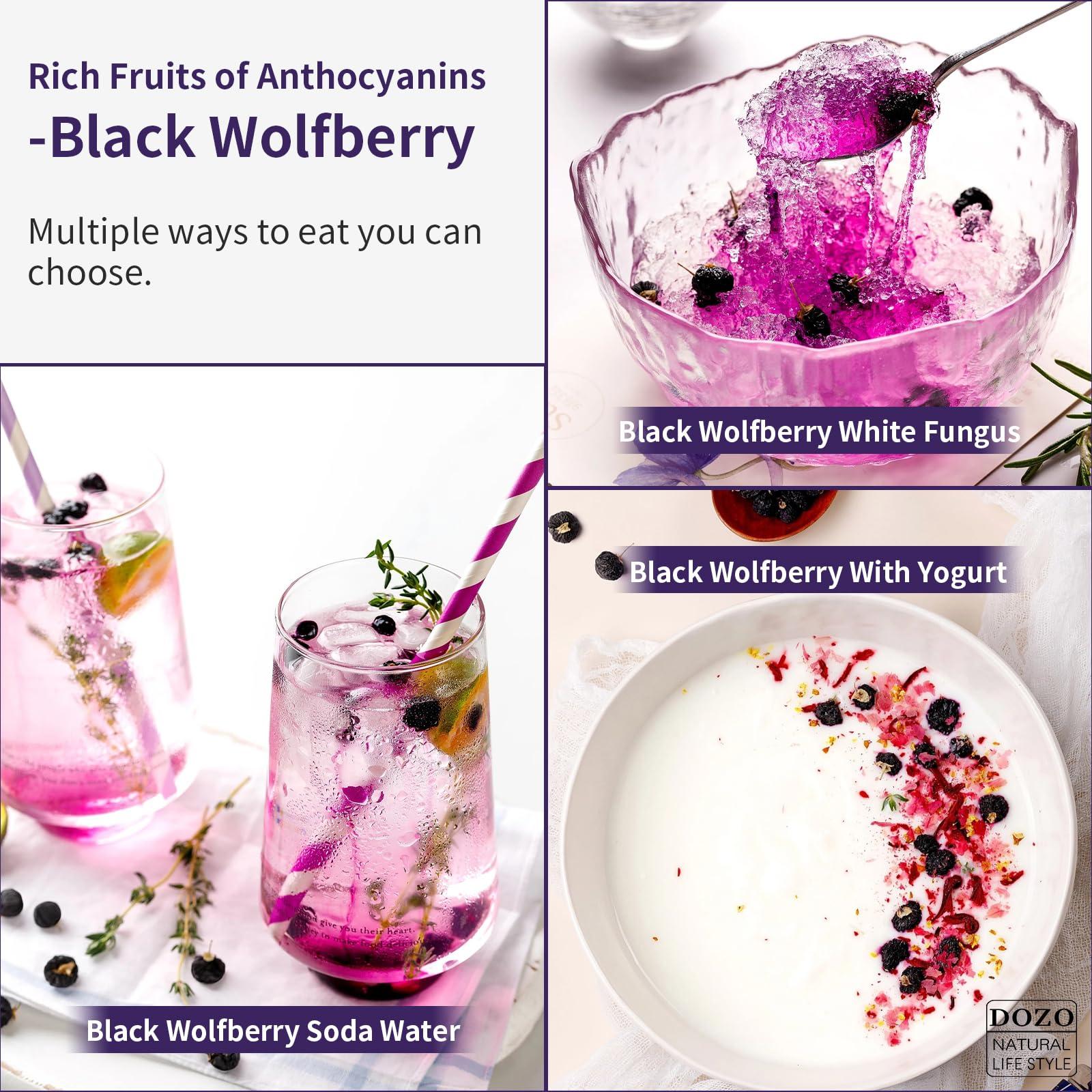 DOZO DOZO Black Goji Berry Black Wolfberry | Dried Goji Berries Fruit Wild Natural Black Goji Berry Tea Fruit Anthocyanin Non-GMO No Additives 10.5oz/300g