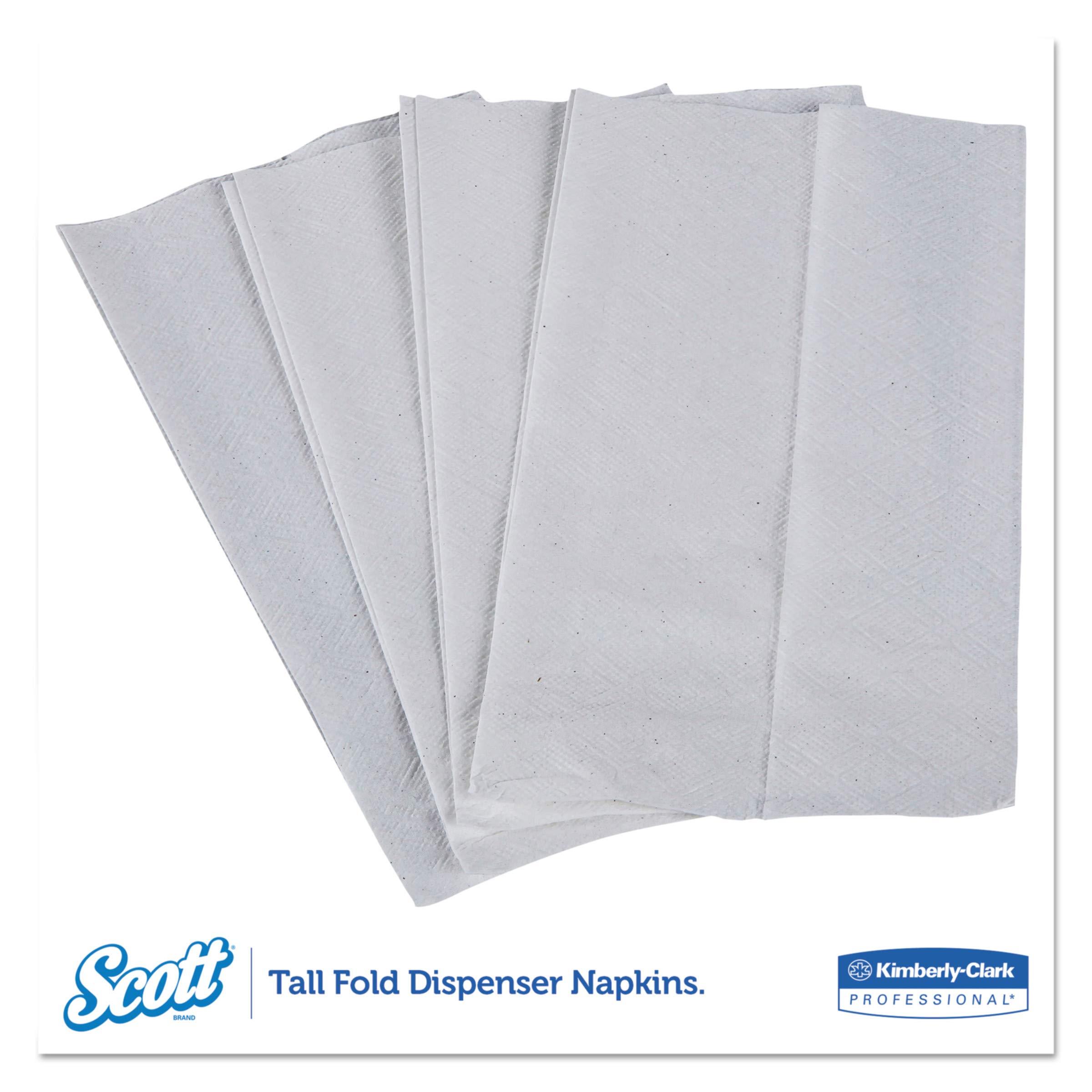 Scott Scott Tall Fold Paper Napkins (98710), Disposable, Snack-Sized, 1-Ply, 40 Packs of 250 Beverage Napkins (10,000 / Case)