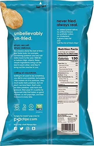 popchips Popchips Potato Chips, Sea Salt, Gluten Free, 5 Ounce (Pack of 12)