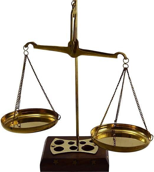 Generic Vintage Weighing Machine with Weight Capacity of 50 Grams (6.5 * 3 * 7.5 inch) Small Brass Weight Scale Brass 50 Grams Tarazu/Vintage Old Traditional Goldsmith Weight Mechanical
