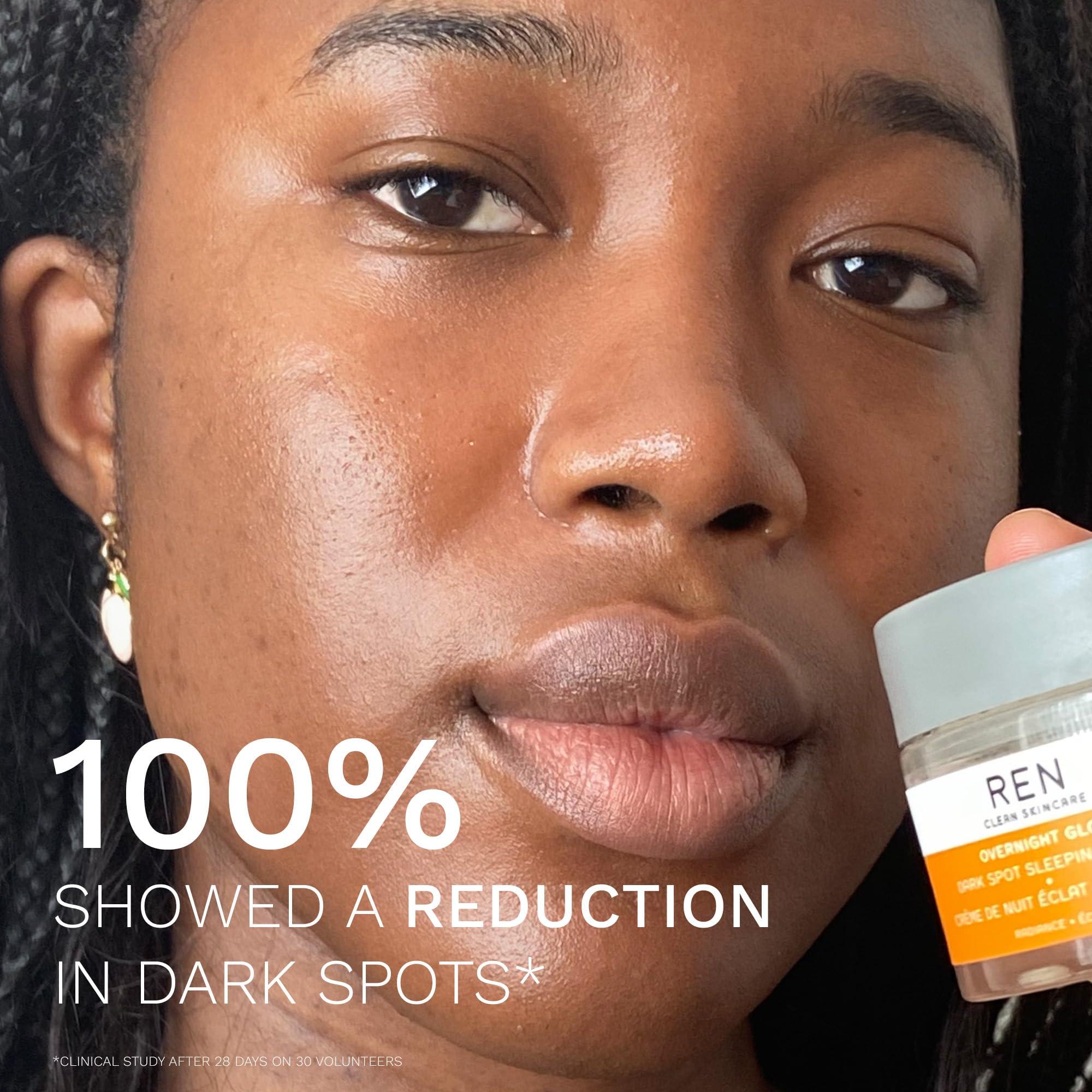 REN Clean Skincare REN Clean Skincare - Dark Spot Overnight Cream - Targeted Hyperpigmentation, Acne Scar & Sun Spot Remover for Face - Hydrates & Evens Skin Tones for Radiant Complexion - 1.7 Fl oz