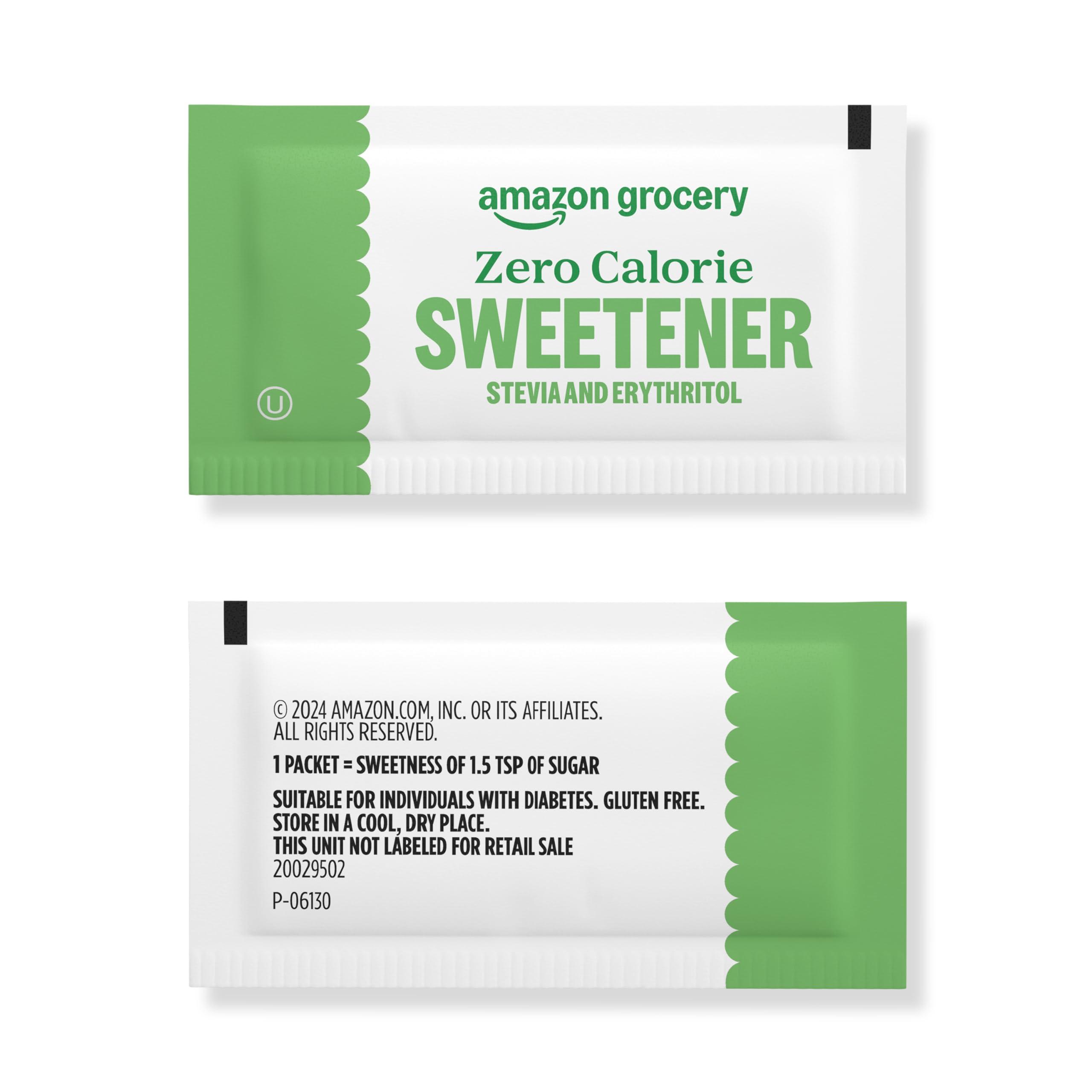 Happy Belly Amazon Brand - Happy Belly Zero Calorie Stevia Sweetener powder Packet, 1000 Count, 2.2 pound (Pack of 1)