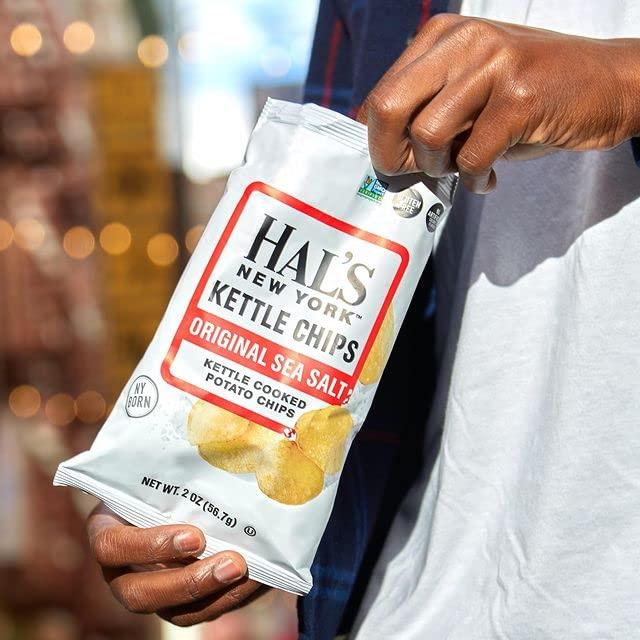 Hal's New York Hal's New York Kettle Cooked Gluten Free Original Sea Salt Salted Potato Chip Crisps, 2 Oz (Pack of 24)
