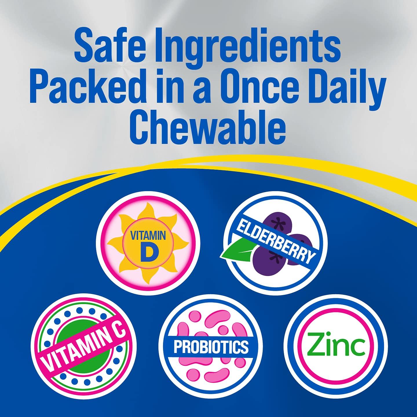 Culturelle Culturelle Immune Defense Probiotic with Vitamin C, Vitamin D and Zinc + Elderberry & Daily Probiotic for Kids + Veggie Fiber Gummies (Ages 3+)