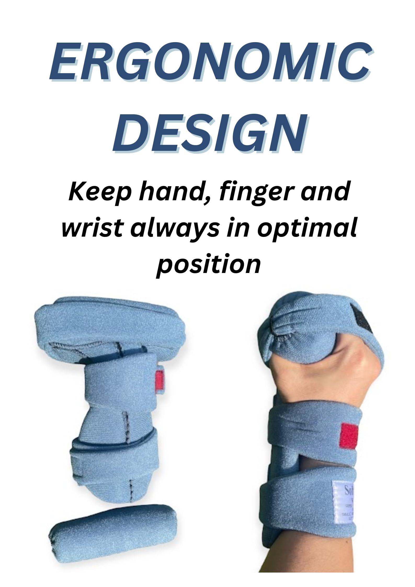 SOFTPRO SOFTPRO WHFO Grip Orthosis Wrist, Hand, Finger Support for Arthritis, Contractures, Deviation Lightweight, Durable, Bend-to-Fit, Static and Progressive Extension Therapy Color Coded Straps. Large Left
