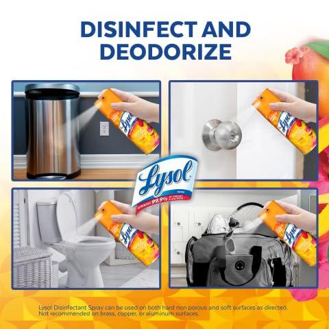 Lysol Lysol Disinfectant Spray - Mango & Hibiscus, 19 Oz (Pack of 5) (Packaging May Vary)