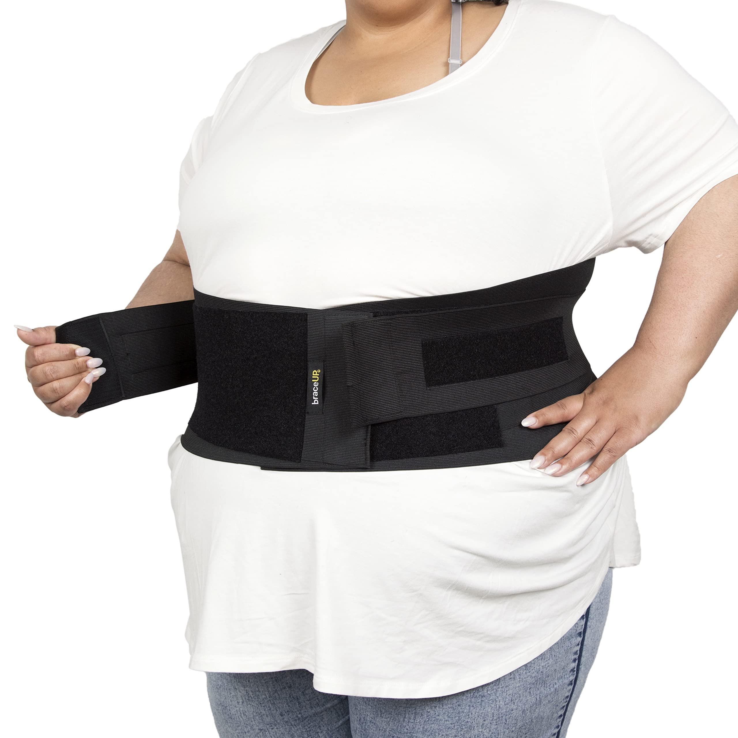 BraceUP BraceUP Plus Size Back Brace for Woman and Man - 3XL to 5XL Extra Large Lower Back Support with Straps and Compressions, Herniated Disc Back Pain Relief, Abdominal Plus Size Binder (4XL)