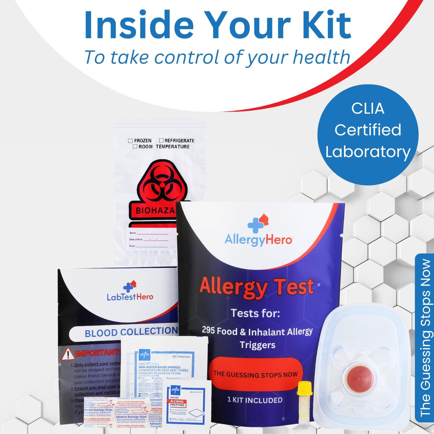 Better Life Science Comprehensive at-Home Food and Environmental Allergy Test Kit with 295 Triggers for Adults and Kids, Easy and Pain-Free Testing for Accurate Results