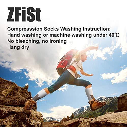 ZFiSt ZFiSt 3 Pair Sport Compression Socks Men Women, Compression Stocking Nurse Socks for Edema Travel(Black+blue+red,XXL)