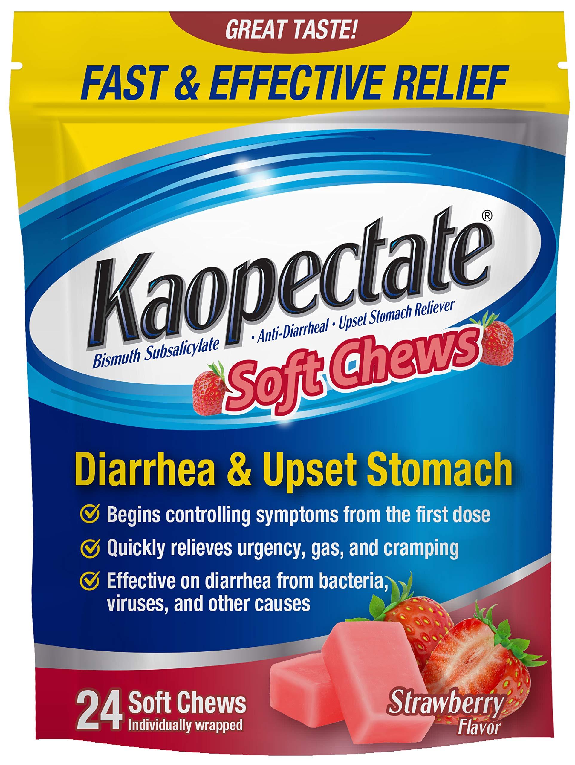 Kaopectate Kaopectate Anti-Diarrheal Soft Chews 24 Count and Upset Stomach Relief Liquid 11 Fl Oz