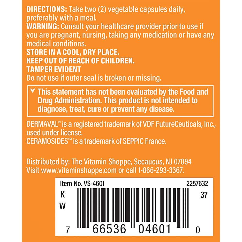 The Vitamin Shoppe Vegan Collagen Support with Dermaval ? Supports Collagen Production (60 Vegetable Capsules)