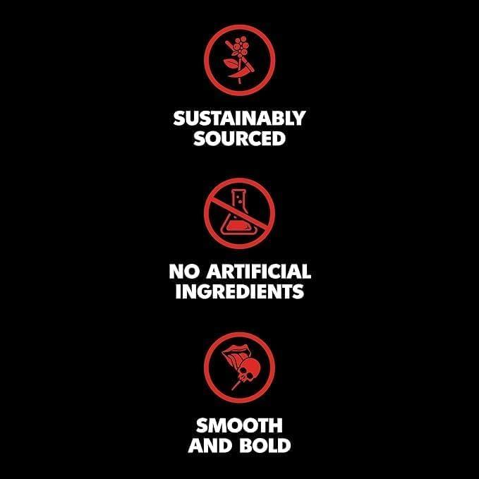 Death Wish Coffee Co. Death Wish Coffee, Organic and Fair Trade, Medium Roast, Whole Bean Coffee, 16 oz