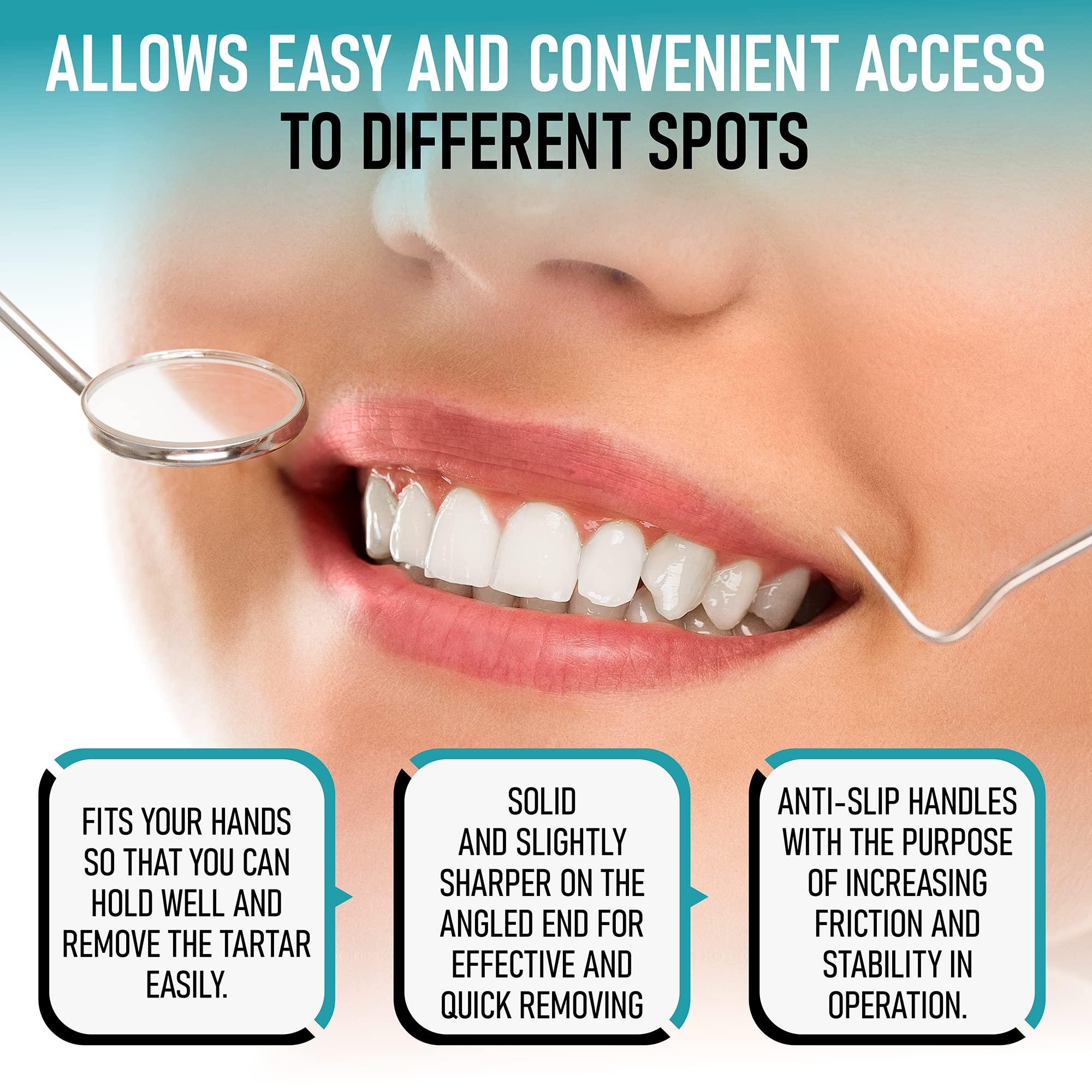 KuanStore Dental Kit Tools, 10 Pack Stainless Steel Plaque Remover, Dental Tools to Remove Plaque and Tartar, Oral Care Kit with Plaque Cleaner, Tartar Pick, Tooth & Tongue Scraper for Dentist, Personal, Family